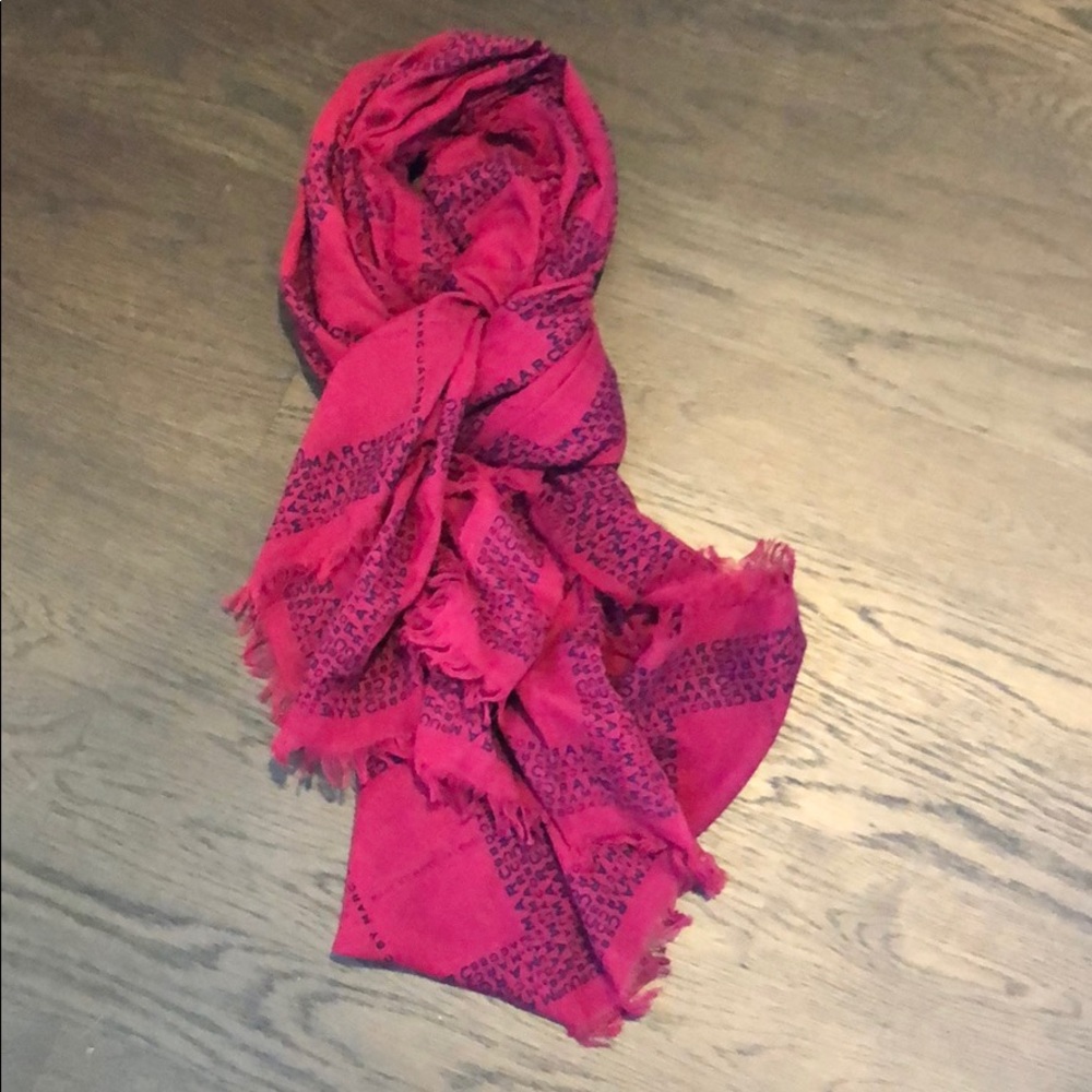 Marc Jacobs Large Fuscia Cotton Scarf Wrap Nice!
